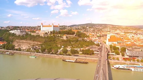 Panoramic view over Bratislava in Slovakia Video stock 116428457