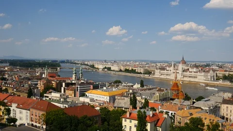 Panoramic view over Budapest Stock-Footage 86851875
