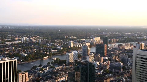 Panoramic view over the city centre of Frankfurt Stock Footage 101846451