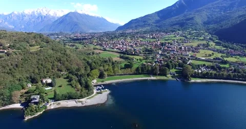 Panoramic view over the Como Lake - Valtellina Stock Footage 68549522