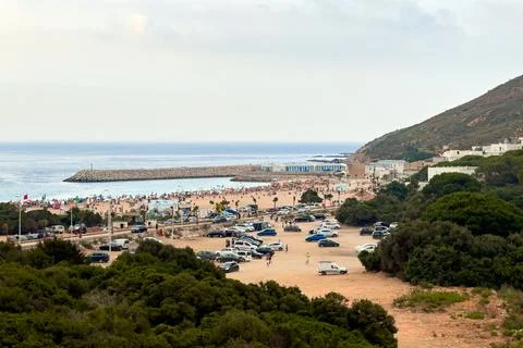 Panoramic view over Dalia beach in Morocco Stock Photos