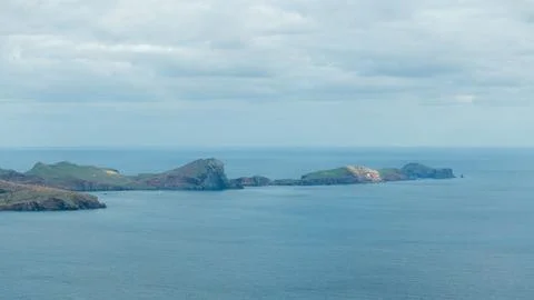 Panoramic view over eastern most point of the island of Madeira. Foto stock
