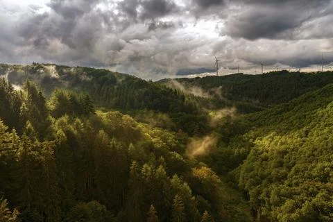 Panoramic view over the Eifel, Germany, Europe Fotos Stock