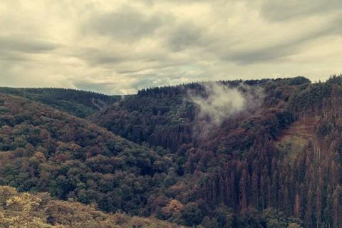 Panoramic view over Eifel mountains, Germany Fotos Stock