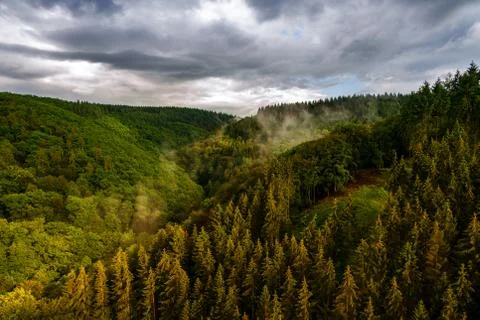 Panoramic view over Eifel mountains, Germany Fotos Stock