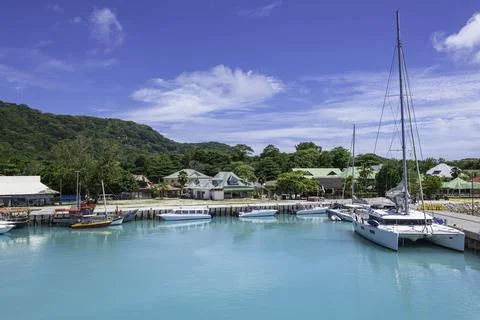 Panoramic View Over The Ferry Harbor Stock Photos