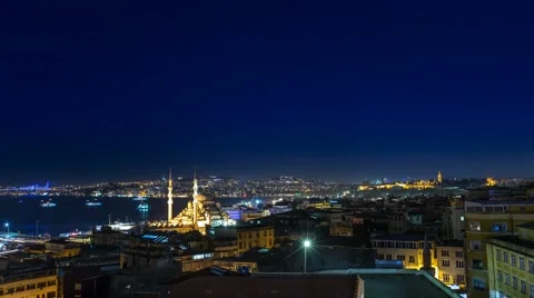 Panoramic view over Istanbul, Time Lapse in 4K, Tilt Shift Left Video stock 49510960