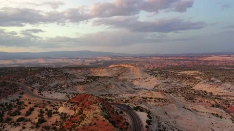 Panoramic View Over Landscape In Escalante, Utah - aerial drone shot Vídeo Stock 190460622