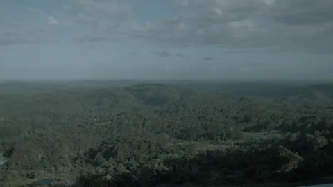 Panoramic View Over Lush Forested Hills in Sunshine Coast Hinterland, Australia Stock Footage 341295883