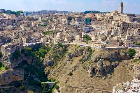 Panoramic view over Matera Stock Photos