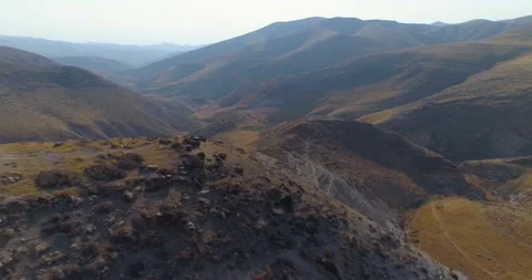 Panoramic view over mountain Judea and Samaria desert In South Israel. Top hill Stock Footage 163438442