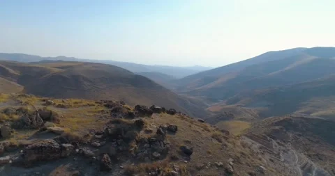 Panoramic view over mountain Judea and Samaria desert In South Israel. Top hill Video stock 163438612