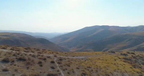 Panoramic view over mountain Judea and Samaria desert In South Israel. Top hill Stock Footage 163439295