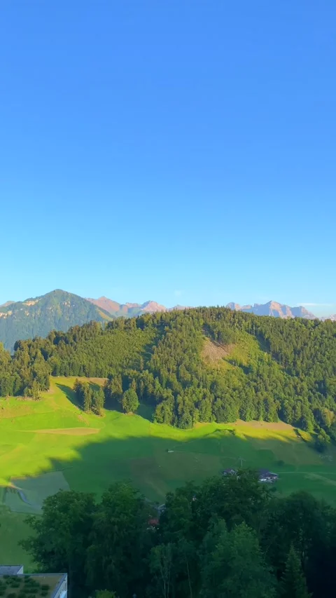 Panoramic View over Mountain in a Sunny Summer Day Stock Footage 203708315