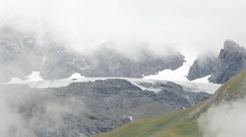 Panoramic View Over Mountain Valley Grossglockner Glacier Stock Footage 57322213