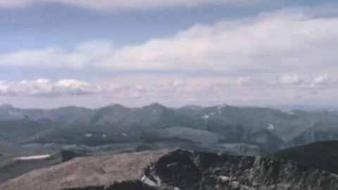 Panoramic View Over The Vast Rocky Mountains Of Colorado 1960s 動画素材 347123896