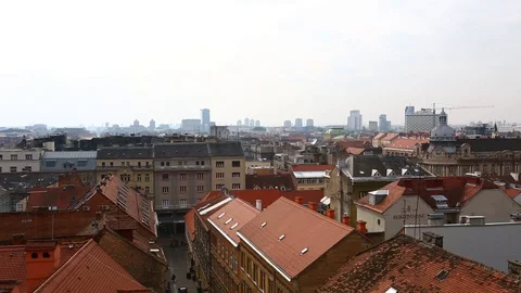Panoramic view over Zagreb, capital city of Croatia Stock-Footage 119091073