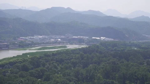 Panoramic view overlooking the chengde summer resort Stock Footage 79072077