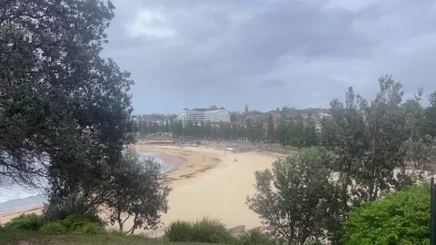 Panoramic view overlooking Coogee beach in Sydney Stock Footage 327630138