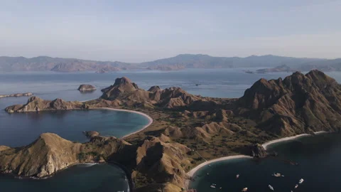 Panoramic View Of Padar Island At Komodo Stock Video Pond