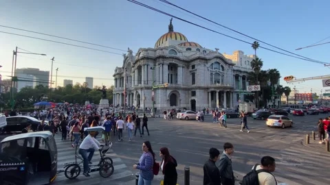 Panoramic view of Palacio de Bellas Artes, Mexico City, Mexico 4K Stock-Footage 294089930