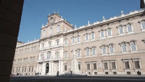 Panoramic view of the Palazzo Ducale in Modena Baroque palace Emilia-Romagna Видео 170836507