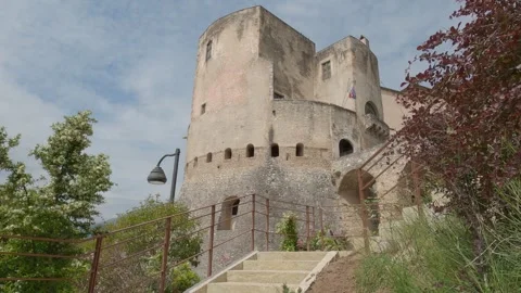 Panoramic view of Pandone Castle in Venafro, Molise, Italy Stockbeeldmateriaal 334233606