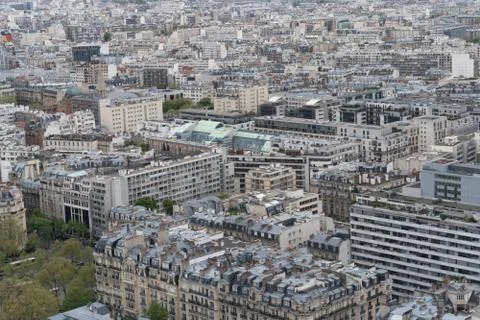 Panoramic view of Paris from above Stockfoto's