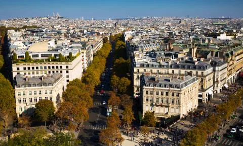 Panoramic view of Paris cityscape Stock Photos