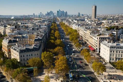 Panoramic view of Paris cityscape Stock Photos