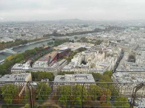 Panoramic view of Paris from elevated viewpoint Stock Photos