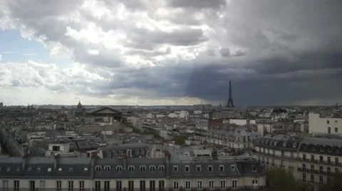 Panoramic view of Paris Stock Footage