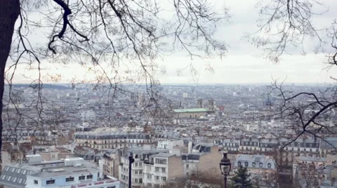 Panoramic view of Paris Video stock 60365877