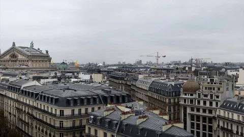 Panoramic view of Paris Stock Footage 97958188