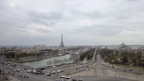 Panoramic view of Paris Stock Footage 118483762