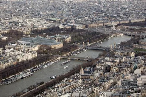 Panoramic view of Paris from the height of the Elven tower Stock Photos