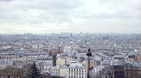 Panoramic view of Paris from Montmartre Video stock 60365916