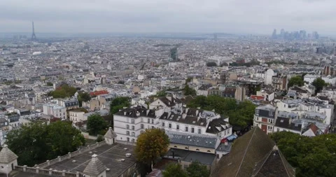 Panoramic view of Paris from Montmartre hill, France Stock Footage 302765150