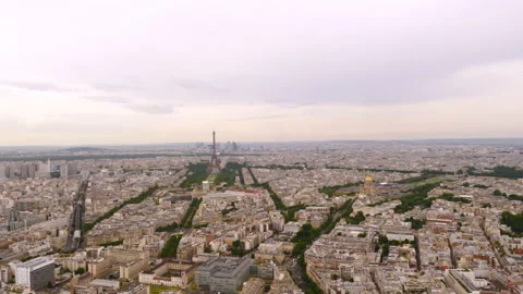 Panoramic view of Paris from the Montparnasse Tower stock footage Stock Footage 237925152
