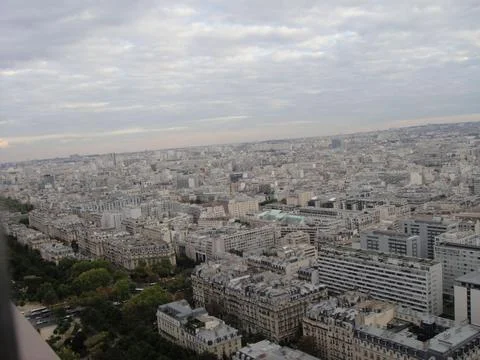 Panoramic view of the Paris skyline 库存照片