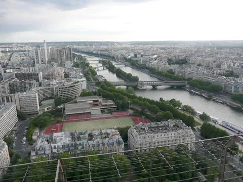 Panoramic view of paris from tour eiffel, france Stock Photos