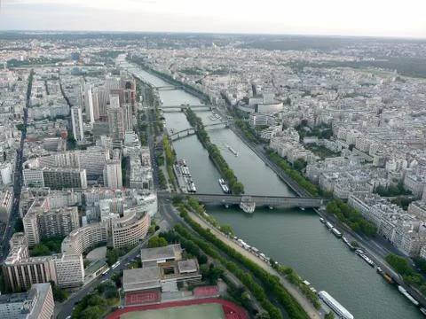 Panoramic view of paris from tour eiffel, france 스톡 사진