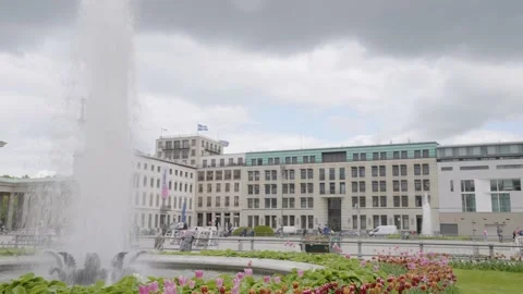 Panoramic view of Pariser Platz in Berlin, Germany Stock Footage 158070187