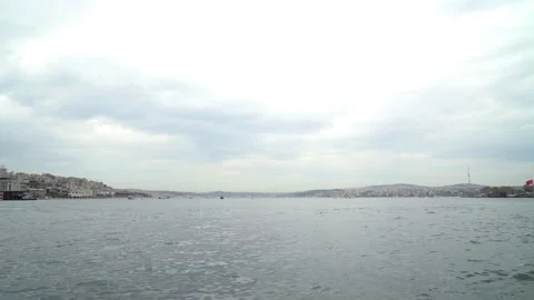 Panoramic view of the part oriental and european of the Istanbul city Stock Footage 229406261