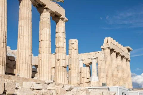 Panoramic view of partenon architecture  Stock Photos