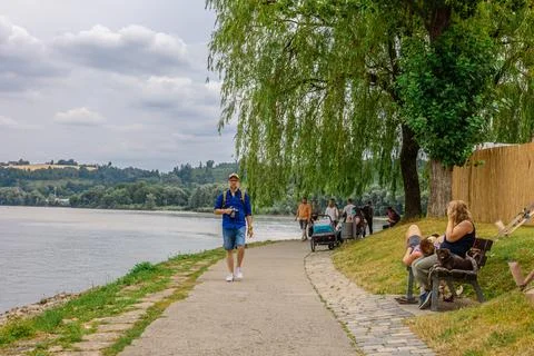 Panoramic view of Passau. Confluence of three rivers Danube, Inn, Ilz, Bavaria Stock Photos