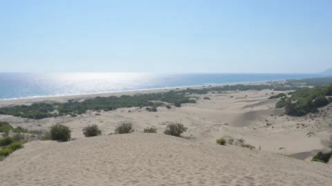 Panoramic view of Patara dunes and beach in Turkey Stock Footage 321291491