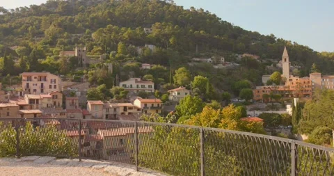 Panoramic View of Peille Medieval Mountain Village in Southern France 動画素材 346654446