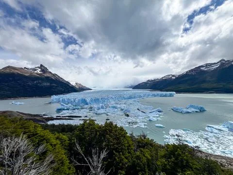 Panoramic view of the Perito Moreno Glacier in Los Glaciares National Park,.. Stock Photos