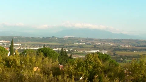 Panoramic view from Perugia towards Assisi. Stock Footage 156075896